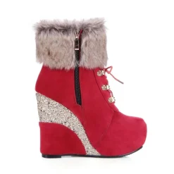 Glitter Wedge Booties