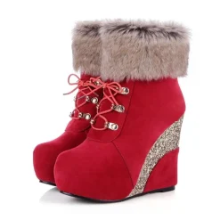 Glitter Wedge Booties