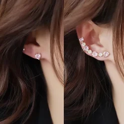 Glittering Hearts Ear Cuff
