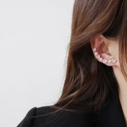 Glittering Hearts Ear Cuff