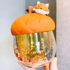 Glittery Kitsune Acorn Mug