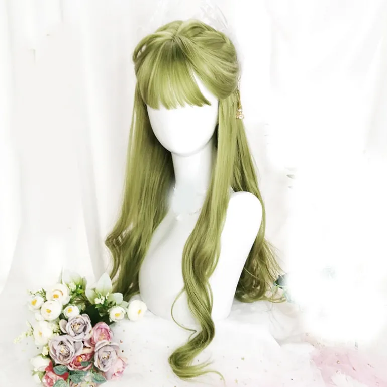 Green Long Wavy Cosplay Wig
