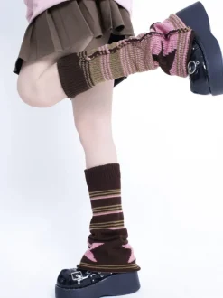 Gyaru Striped Leg Warmers