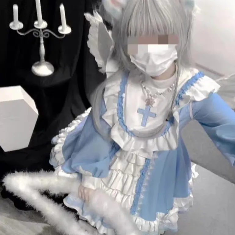 Hail Mary Ruffled Blue Dress