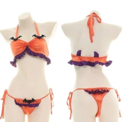 Halloween Ruffled Devil Lingerie Set
