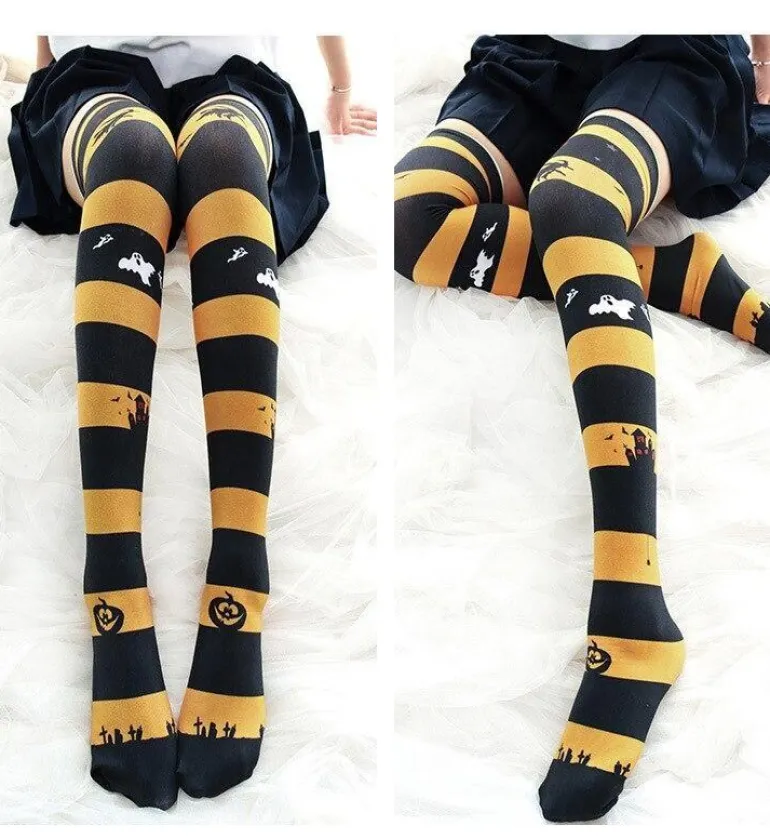 Halloween Thigh High Stockings