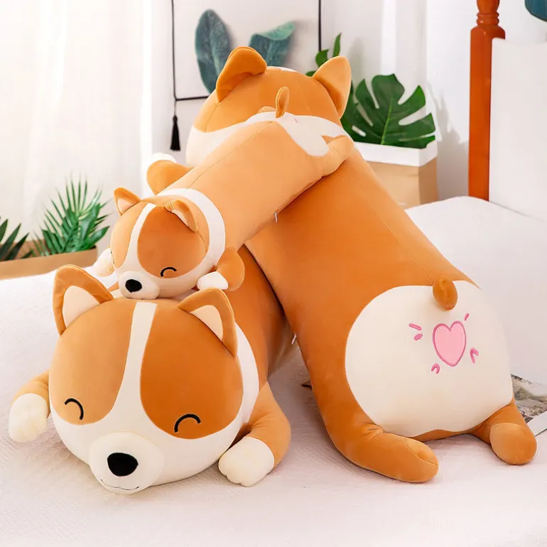 Happy Laying Corgi Plush