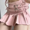 Heart Buckle Pleated Skirt