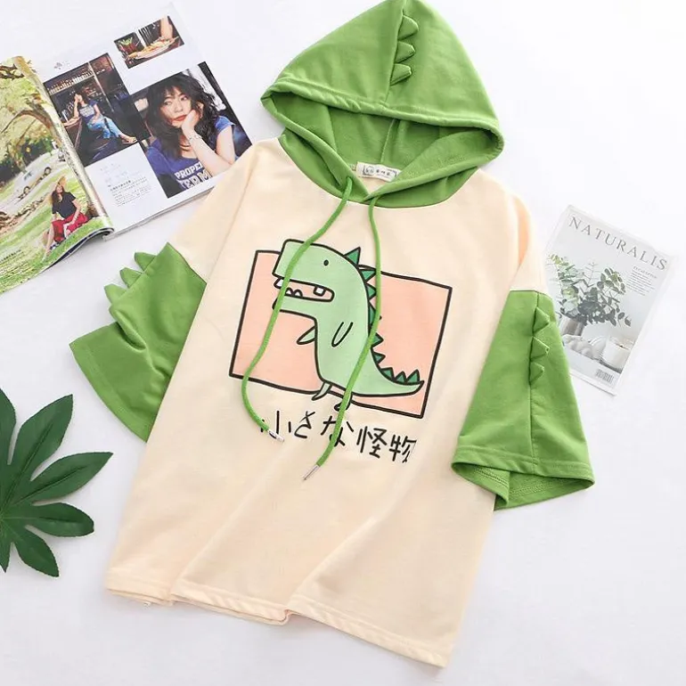 Japanese Hooded Dino Tee