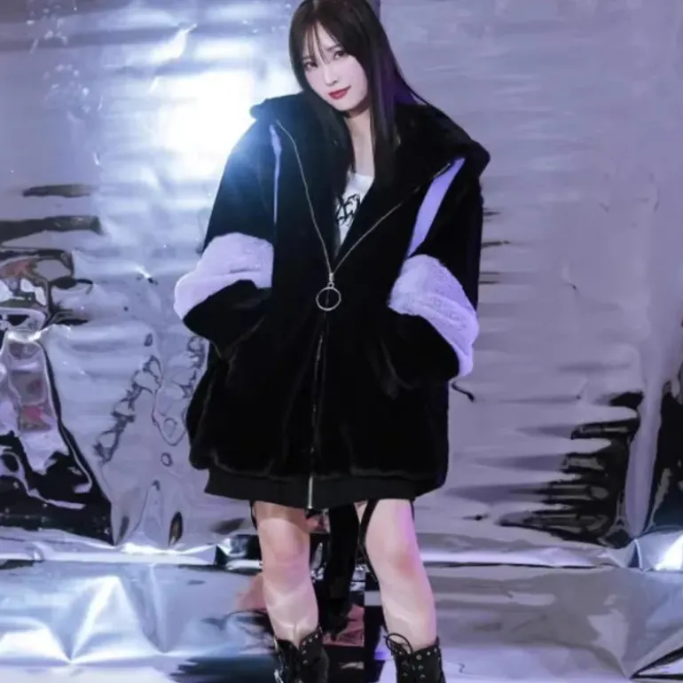 Jumbo Fluffy Pastel Goth Oversized Jacket