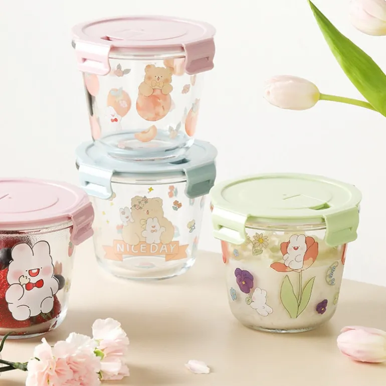 Kawaii Bunny Microwave Glass Bowl With Lid