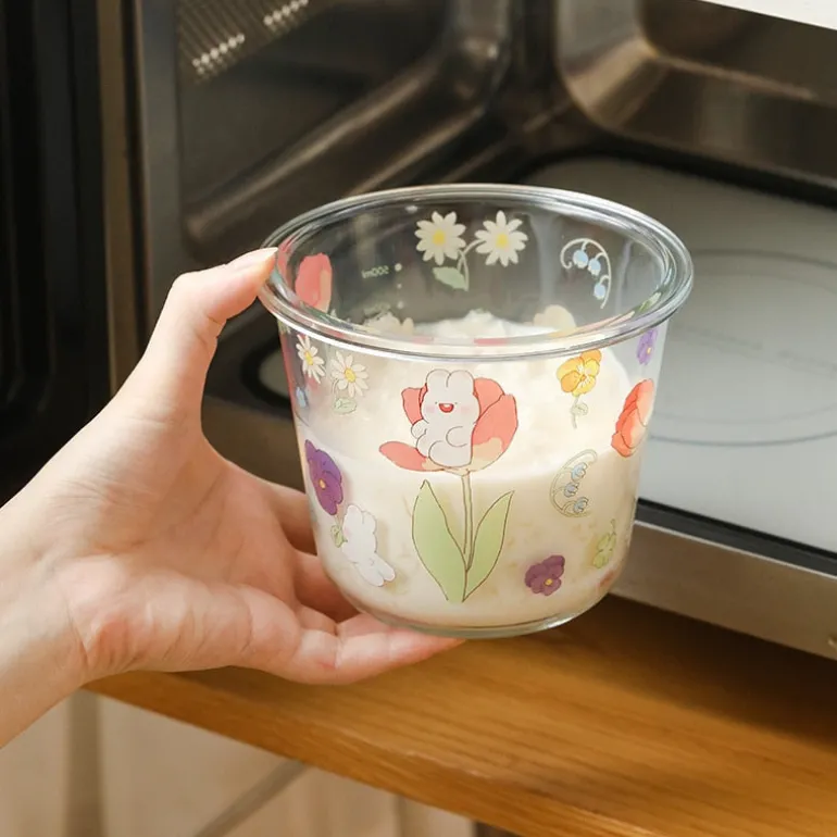 Kawaii Bunny Microwave Glass Bowl With Lid
