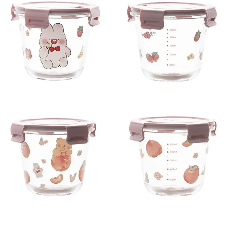 Kawaii Bunny Microwave Glass Bowl With Lid