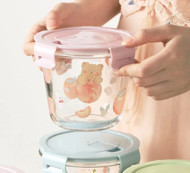 Kawaii Bunny Microwave Glass Bowl With Lid