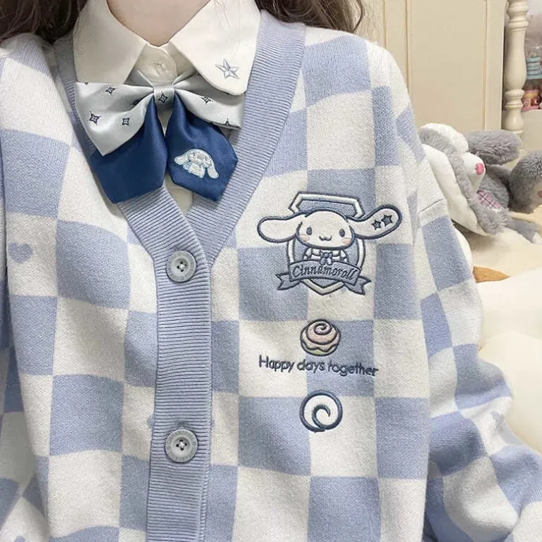 Kawaii Checkered Cardigan