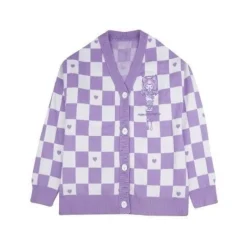 Kawaii Checkered Cardigan