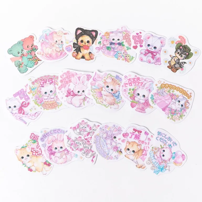 Kawaii Kitten Laser Cut Sticker Set