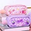 Kawaii Plaid Bunny Pencil Case