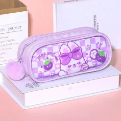 Kawaii Plaid Bunny Pencil Case