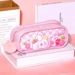Kawaii Plaid Bunny Pencil Case