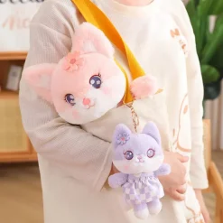 Kawaii Plush Fox Pendant Keychains