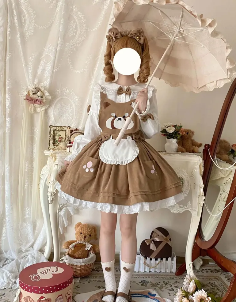 Kitsune Corudroy Suspender Dress