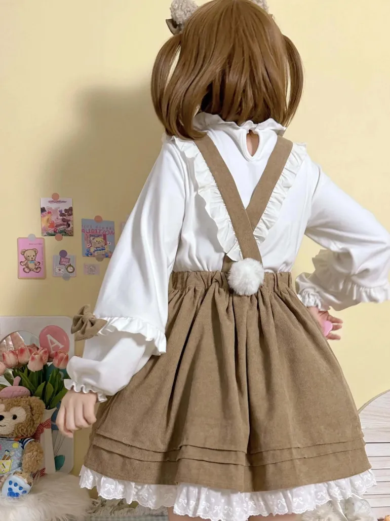 Kitsune Corudroy Suspender Dress