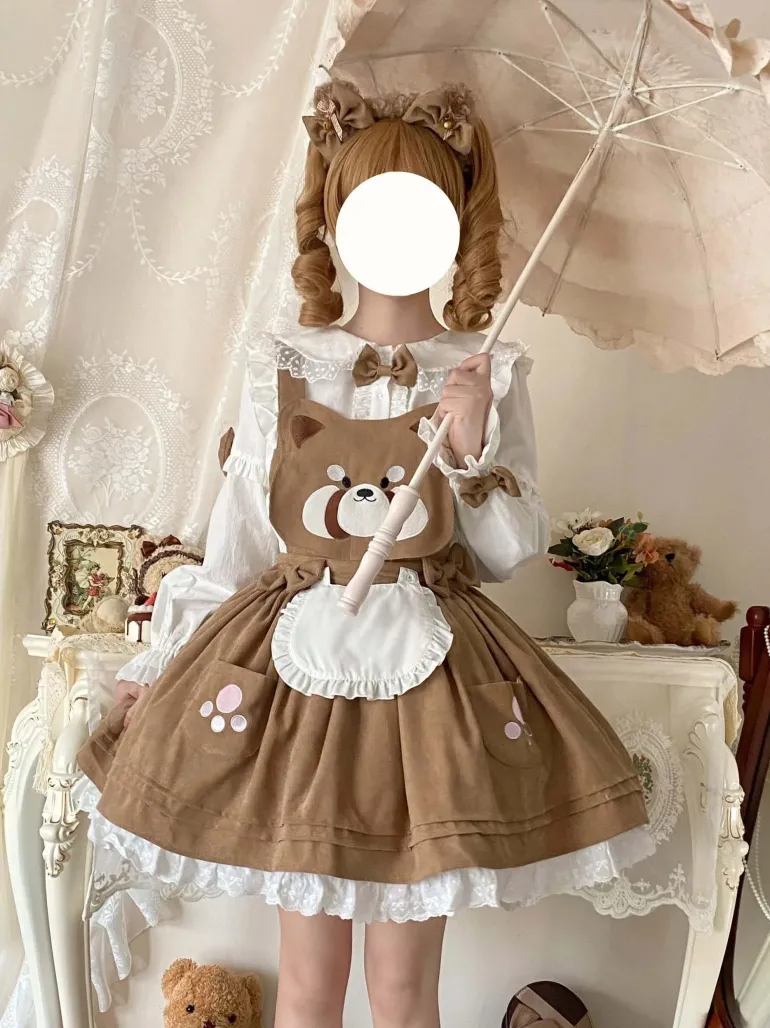 Kitsune Corudroy Suspender Dress