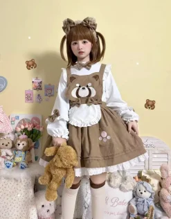 Kitsune Corudroy Suspender Dress