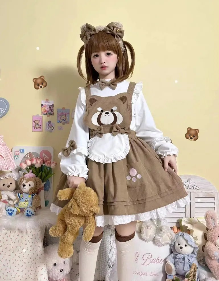 Kitsune Corudroy Suspender Dress