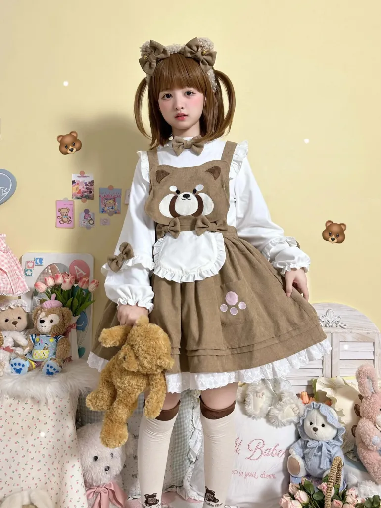 Kitsune Corudroy Suspender Dress