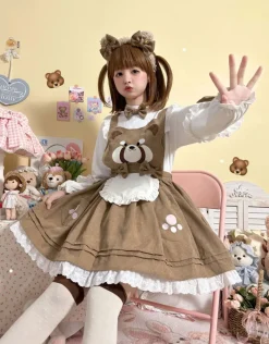 Kitsune Corudroy Suspender Dress