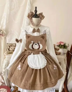 Kitsune Corudroy Suspender Dress