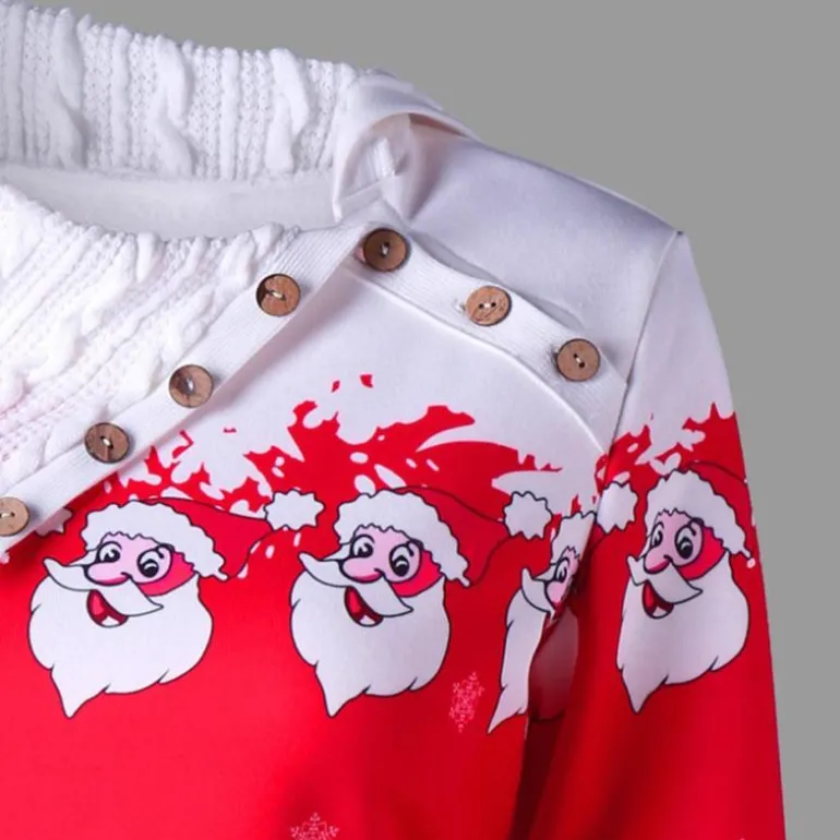 Knit Cowl Neck Santa Sweater