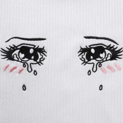 Knit Sad Eyes Crop Top