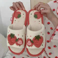 Knit Strawberry Slides