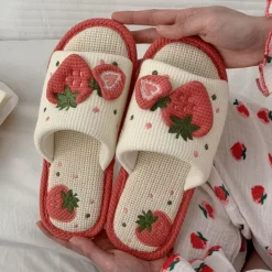 Knit Strawberry Slides