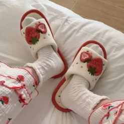 Knit Strawberry Slides