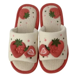 Knit Strawberry Slides