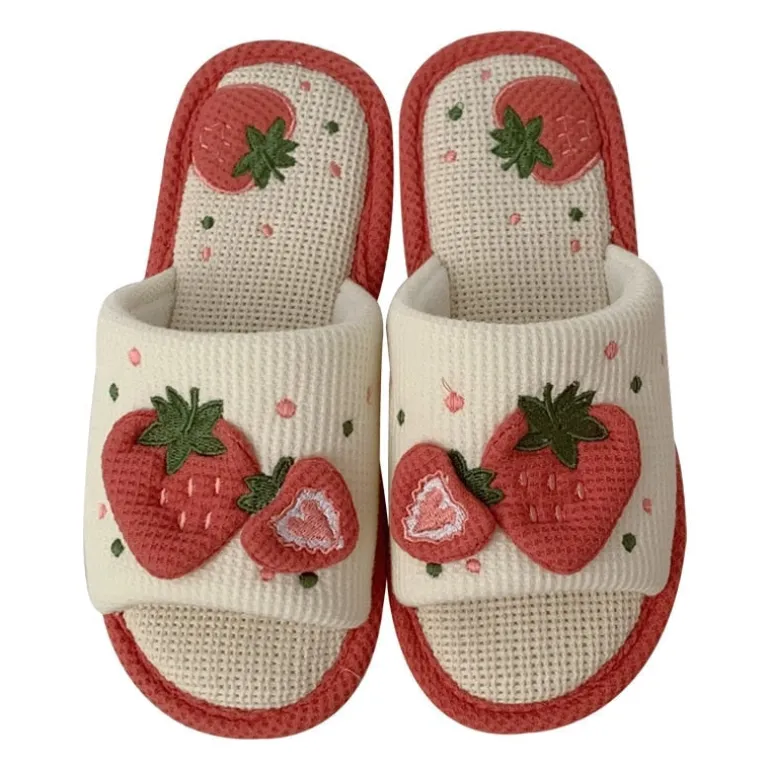 Knit Strawberry Slides