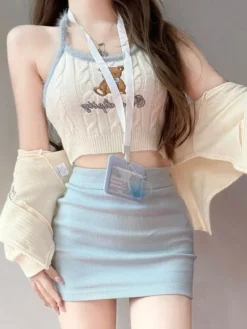Knit Teddy Crop Top