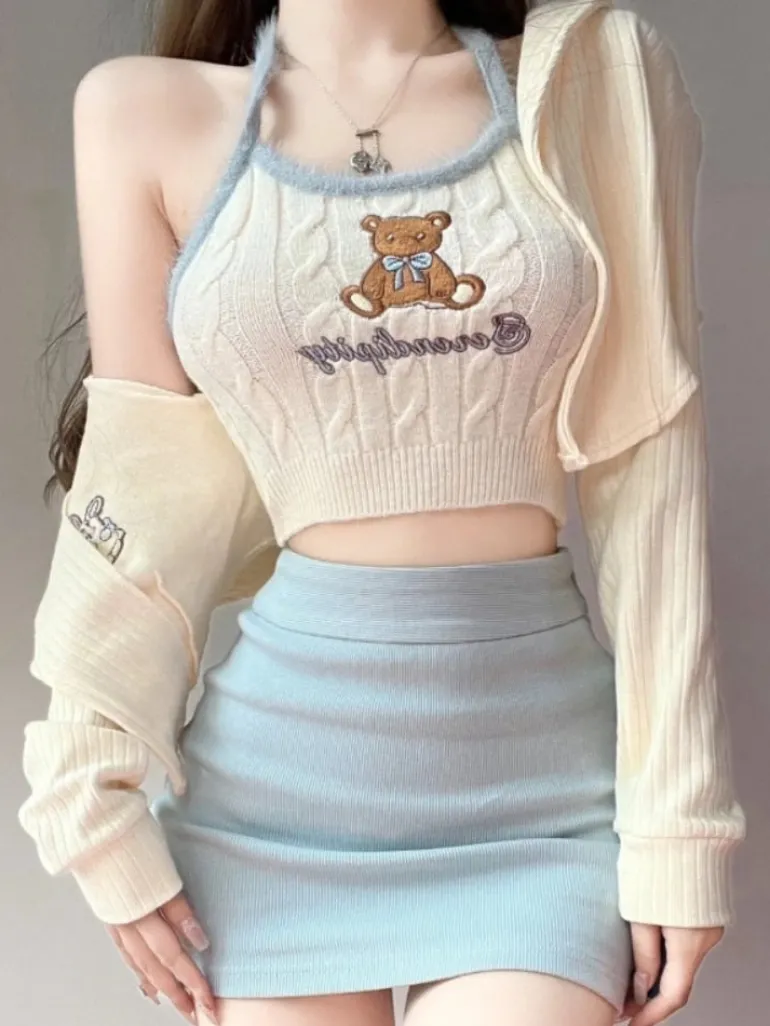 Knit Teddy Crop Top