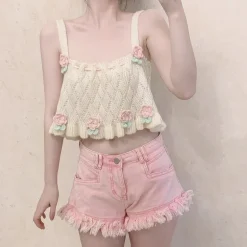 Knit Tulip Fairy Crop Top