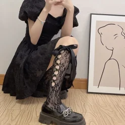 Lace Ribbon & Rosebud Stockings