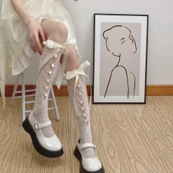 Lace Ribbon & Rosebud Stockings