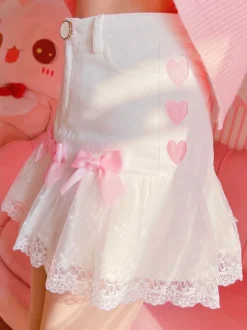Lace Ribbon Lolita Skirt