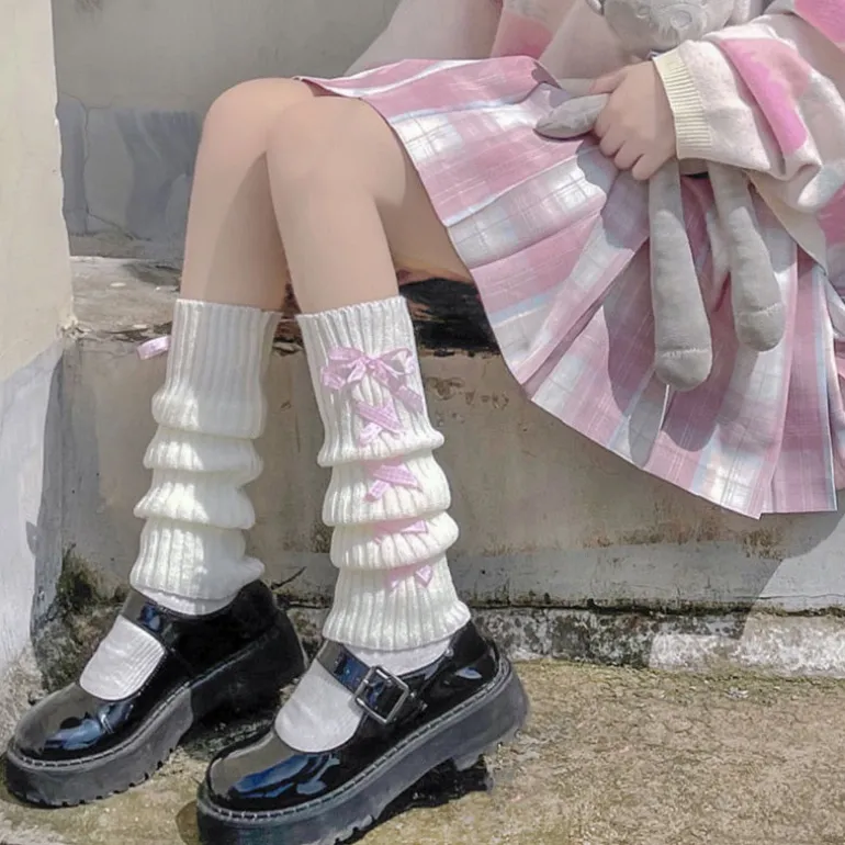Lace Up Bow Leg Warmers