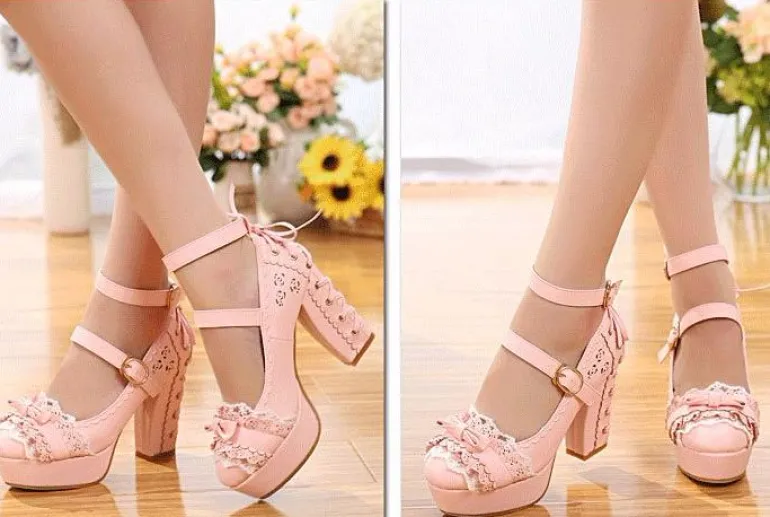 Lacy Corset High Heels