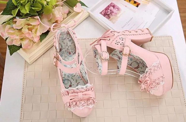 Lacy Corset High Heels