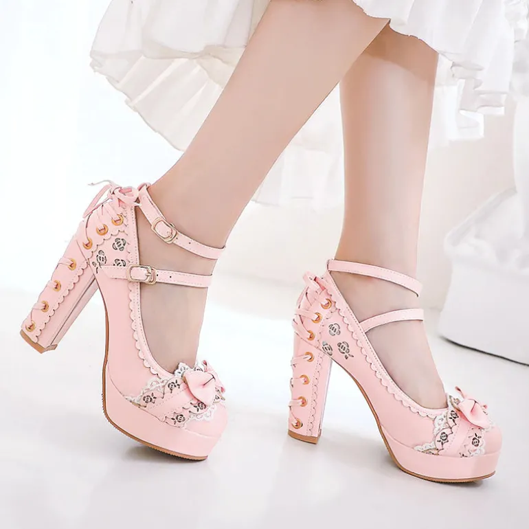 Lacy Corset High Heels